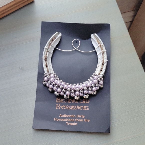 Kerckhaert Other - Bejeweled Horseshoe with Authentic Dirty Track Horseshoe